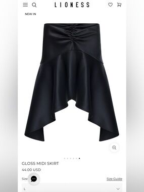 Lioness Black High-Low Gloss Midi Skirt